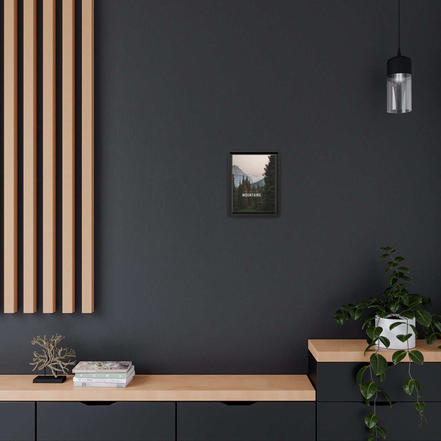 Take Me Back To The Mountains Matte Canvas, Black Frame