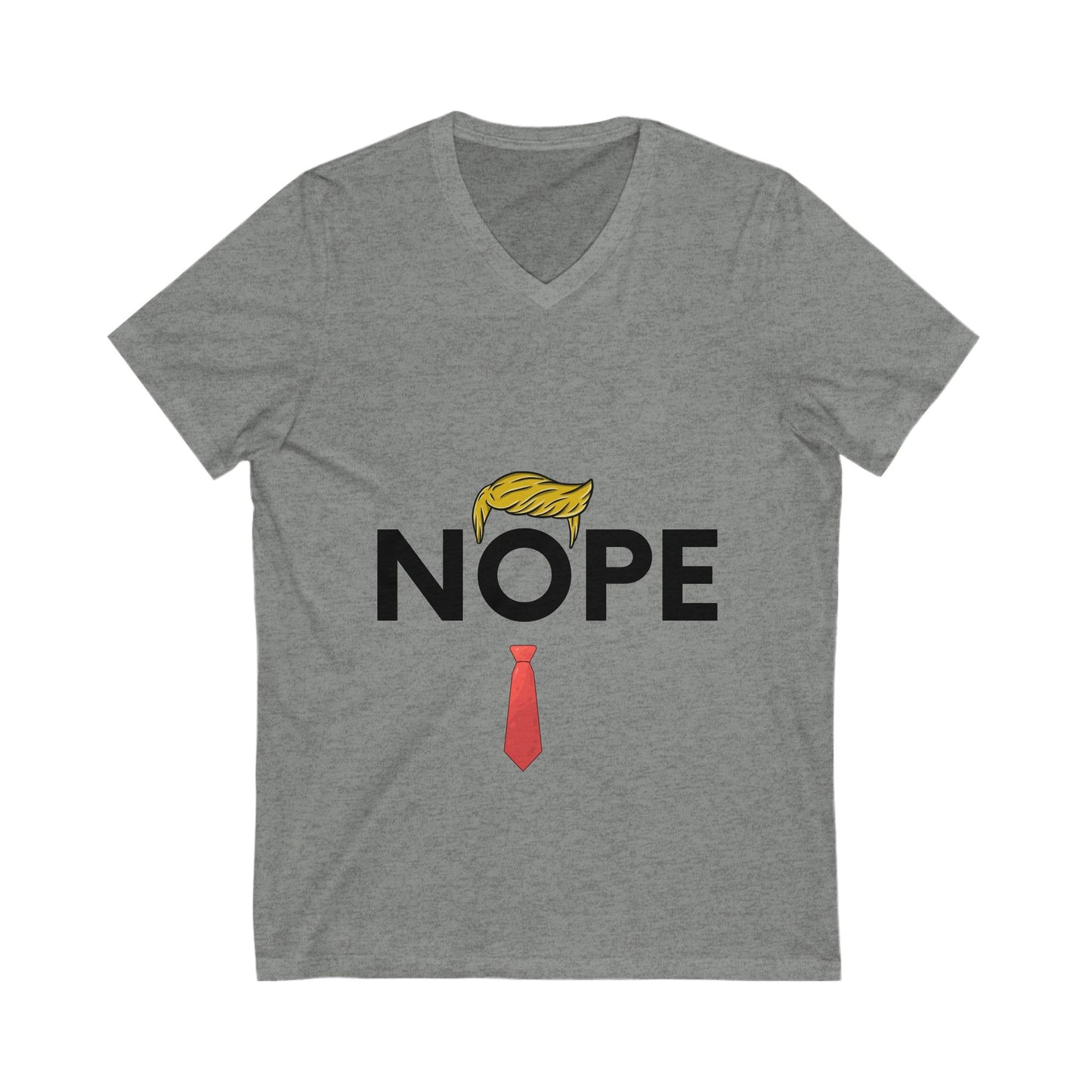NOPE TRUMP Unisex Jersey Short Sleeve V-Neck Tee
