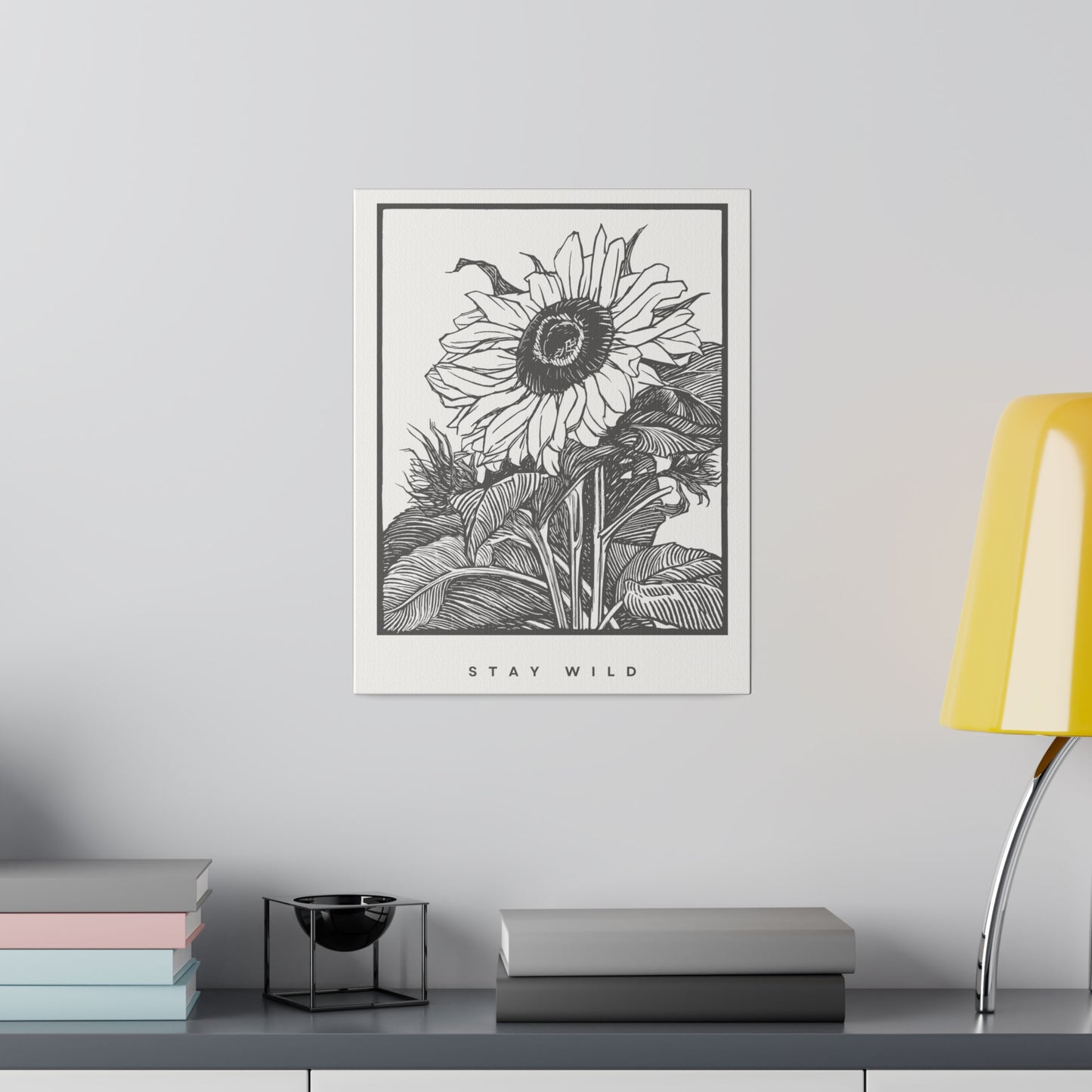 Sunflower STAY WILD Matte Canvas, Stretched, 0.75"