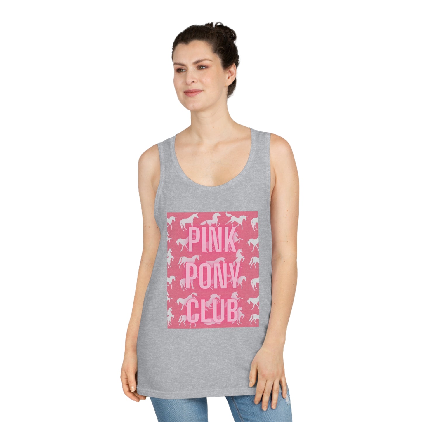 Pink Pony Club Unisex Softstyle™ Tank Top - Trendy Summer Wear for Horse Lovers