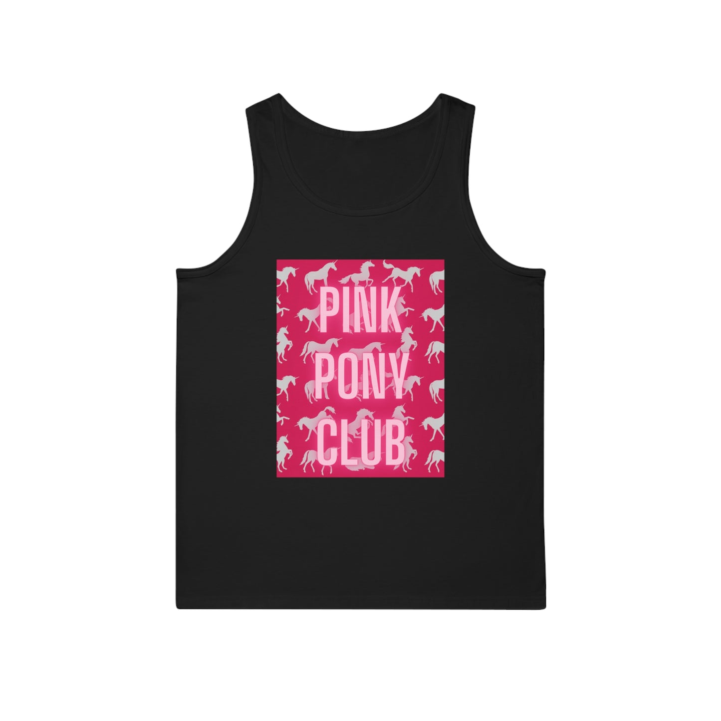 Pink Pony Club Unisex Softstyle™ Tank Top - Trendy Summer Wear for Horse Lovers