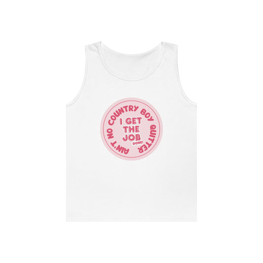 Ain’t No Country Boy Quitter Unisex Heavy Cotton Tank Top | Casual Summer Wear, Fun Gifts, Country Spirit, Outdoor Activities, Festival Apparel