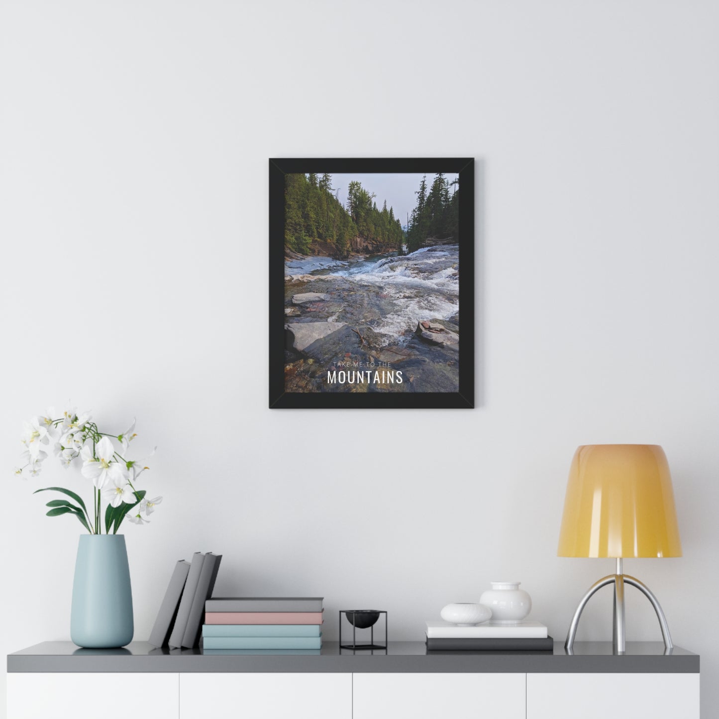 Take Me Back To The Mountains Framed Vertical Poster