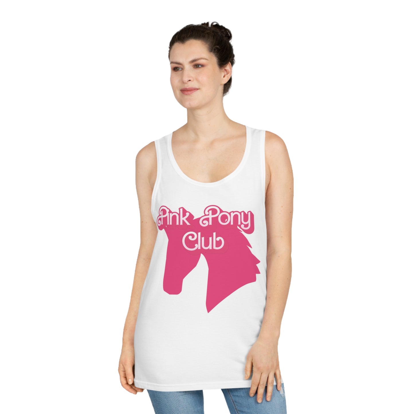 Pink Pony Club Tank Top, Fun Summer Apparel, Gift for Horse Lovers, Stylish Casual Wear, Ideal for Birthdays, Parties