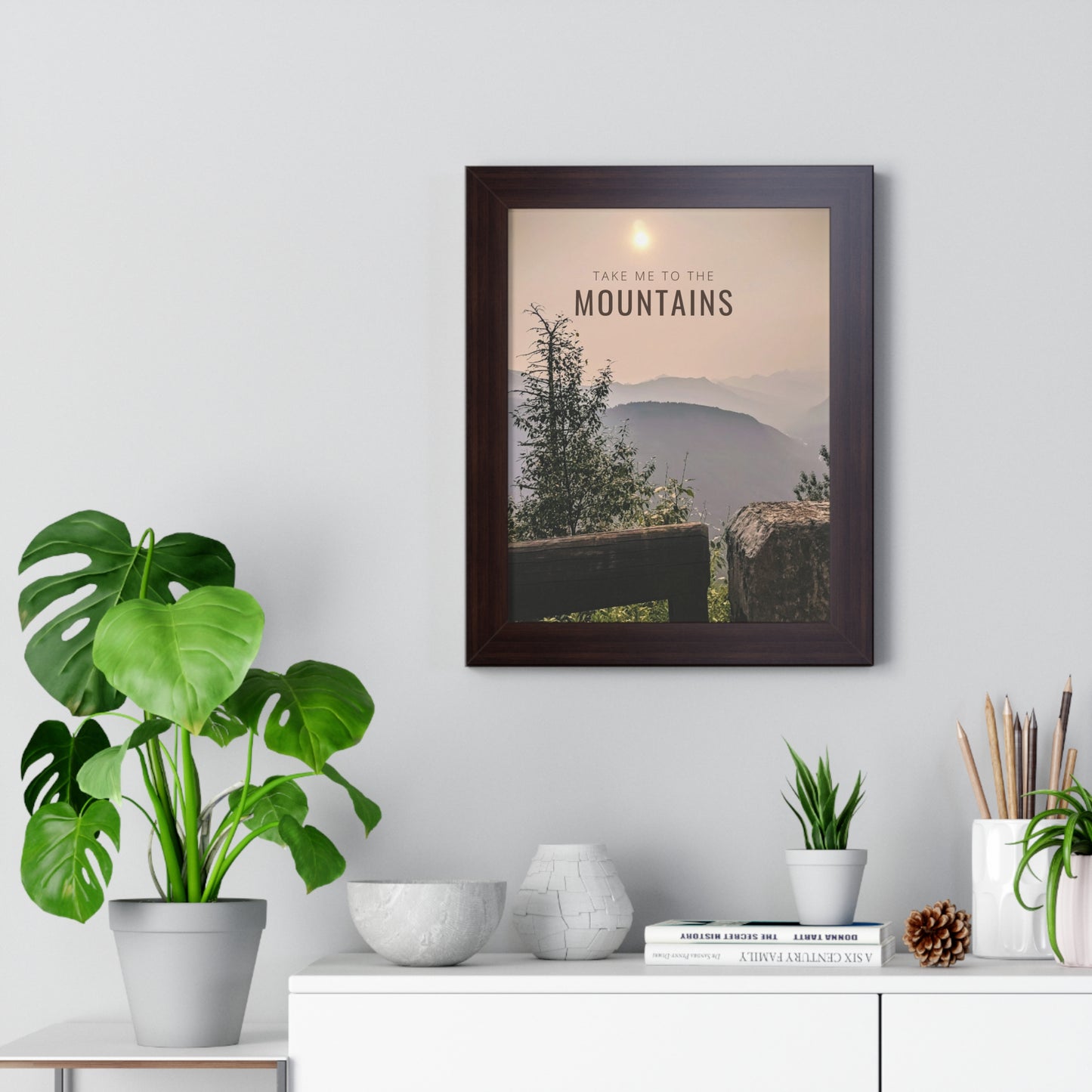 Take Me Back To The Mountains Framed Vertical Poster