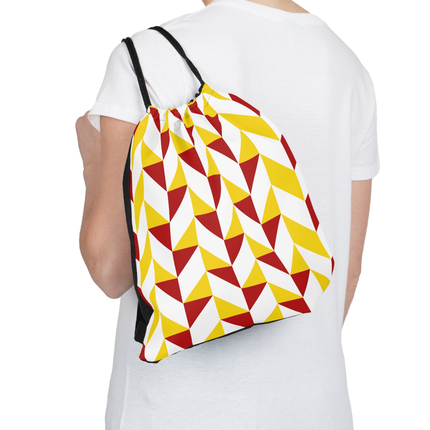 Yellow & Red Outdoor Drawstring Bag
