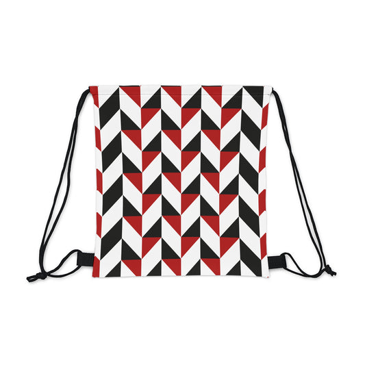 Black & Red Outdoor Drawstring Bag