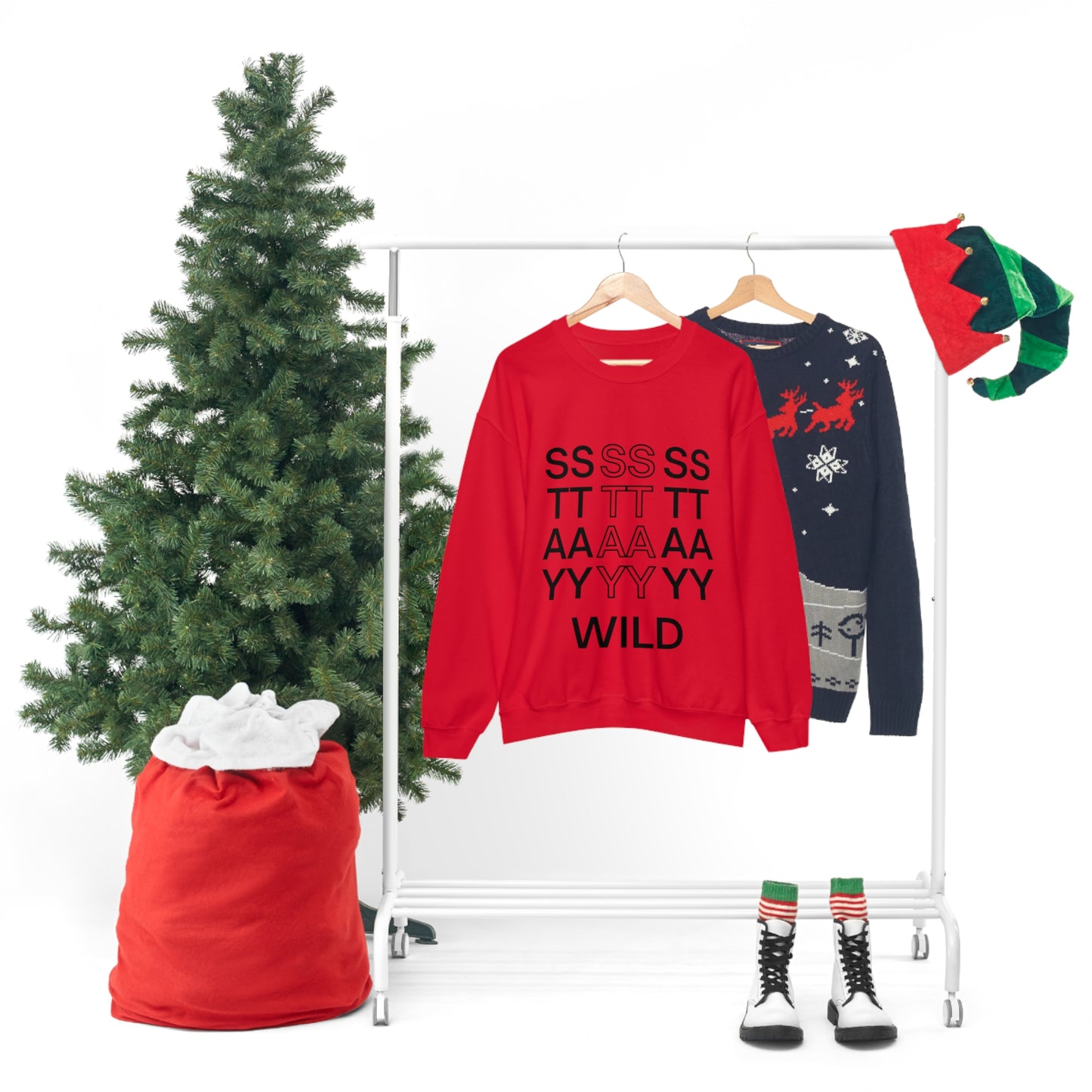 STAY WILD TYPOGRAPHY Unisex Heavy Blend™ Crewneck Sweatshirt