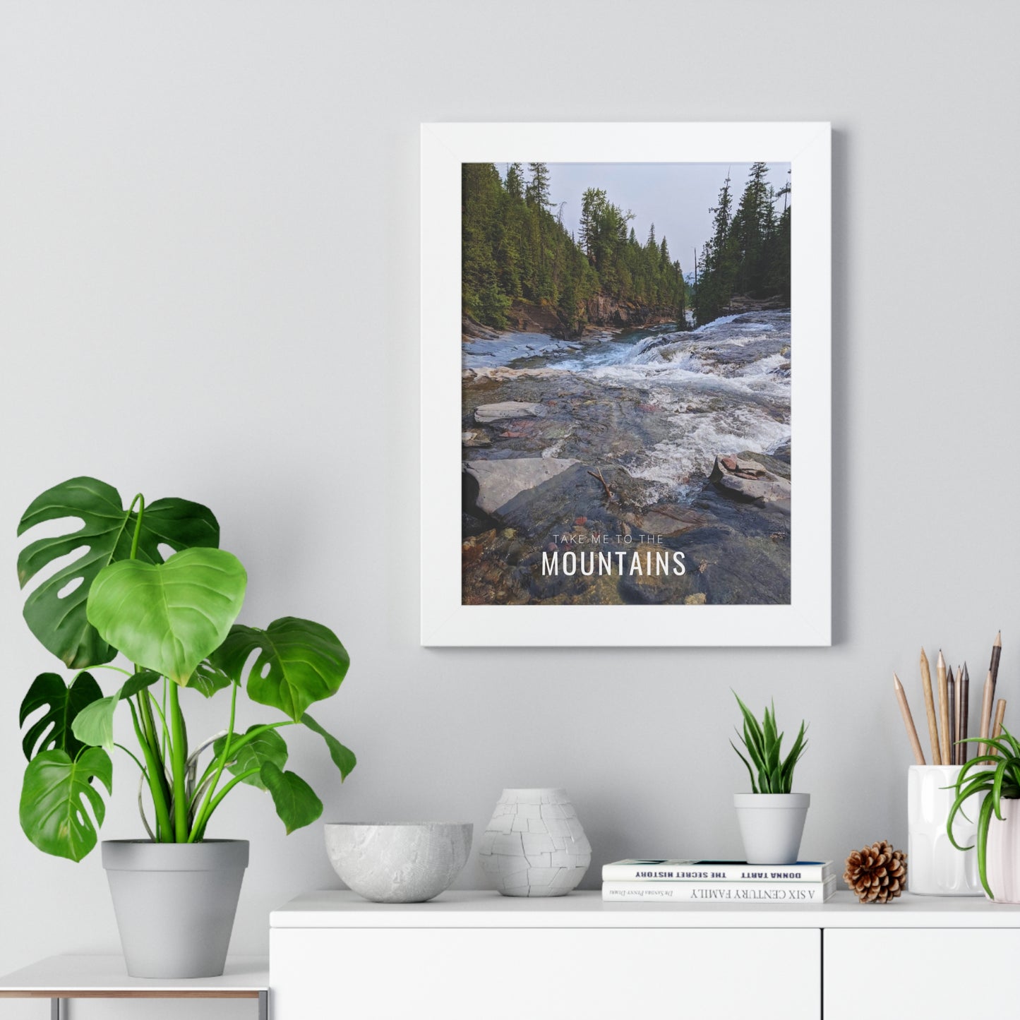 Take Me Back To The Mountains Framed Vertical Poster