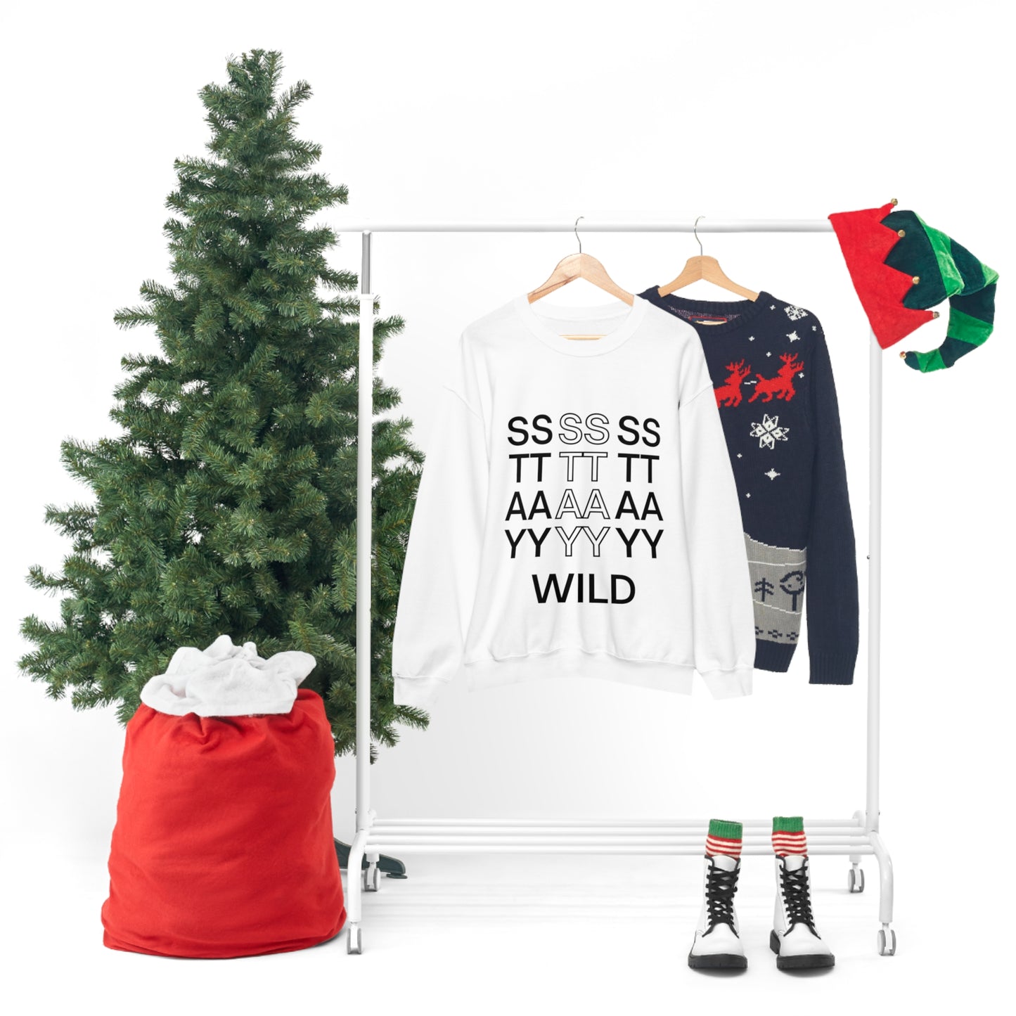 STAY WILD TYPOGRAPHY Unisex Heavy Blend™ Crewneck Sweatshirt