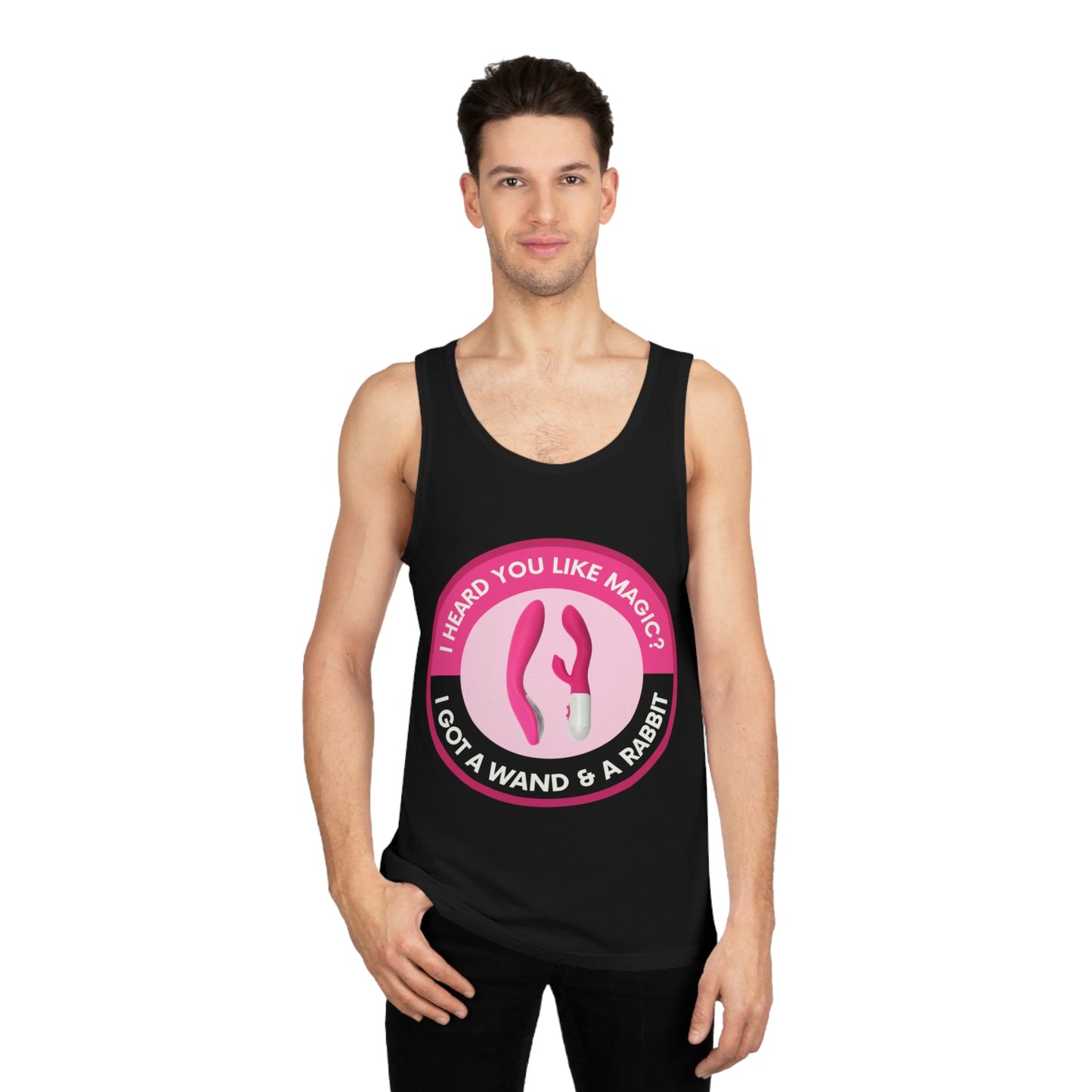 Wand & Rabbit Magic Themed Unisex Tank Top, Fun Stylish Tank, Gift for Her, Summer Apparel, Festival Wear, Playful Clothing