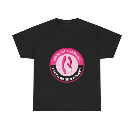 Wand & Rabbit Magic Love Unisex Tee - Casual, Fun, Gift for Friends, Festivals, Occasions, Humor, Creative Design