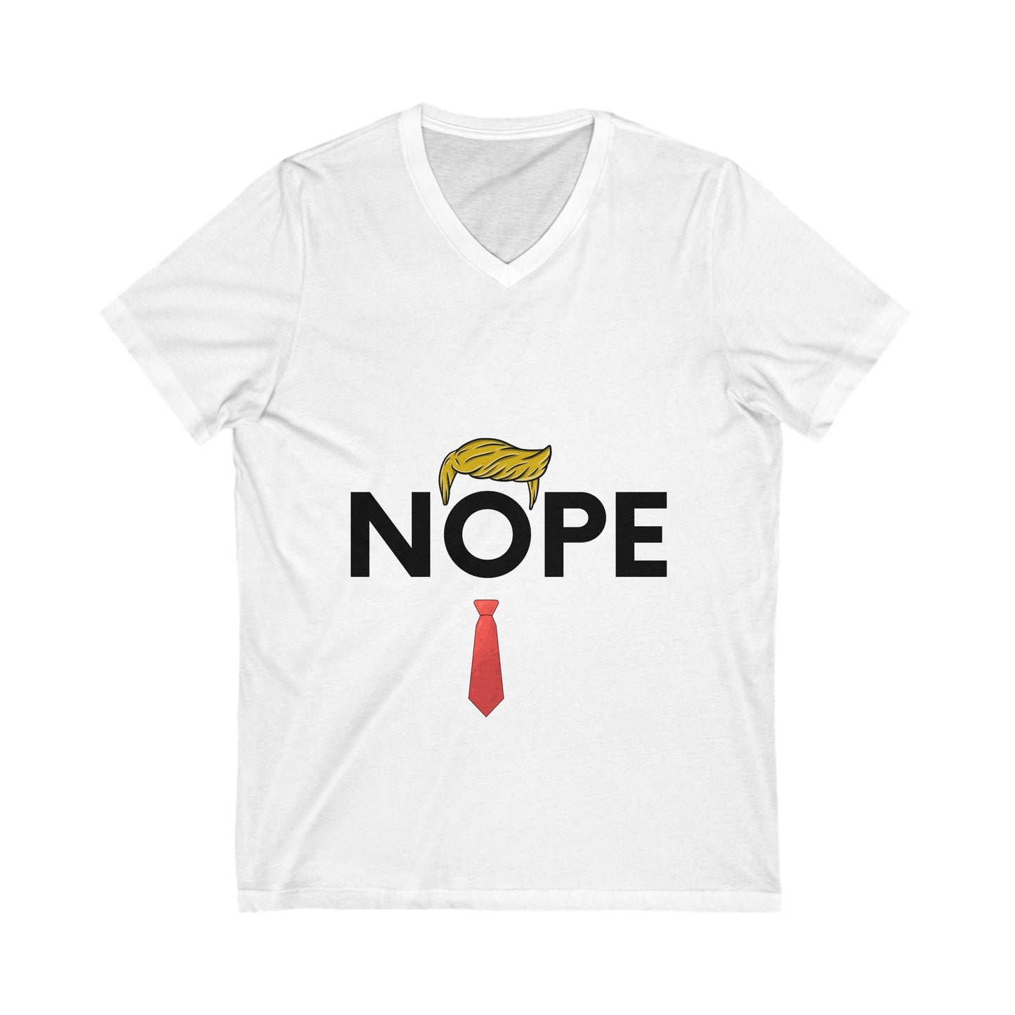 NOPE TRUMP Unisex Jersey Short Sleeve V-Neck Tee