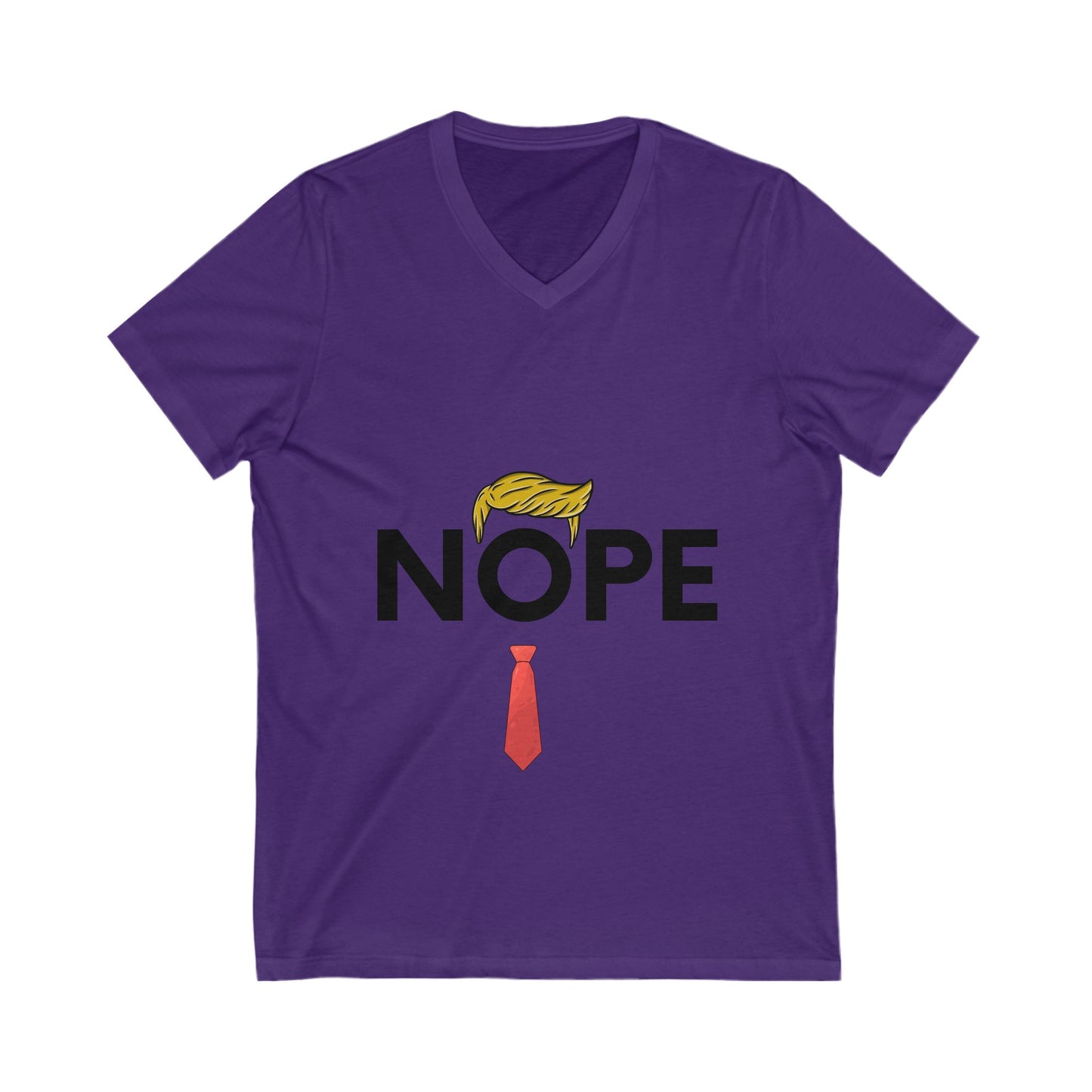 NOPE TRUMP Unisex Jersey Short Sleeve V-Neck Tee