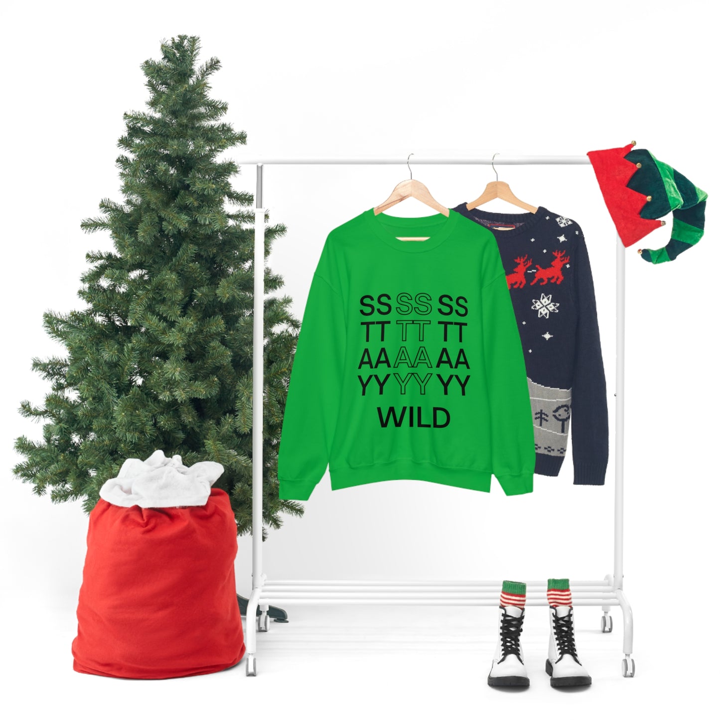 STAY WILD TYPOGRAPHY Unisex Heavy Blend™ Crewneck Sweatshirt