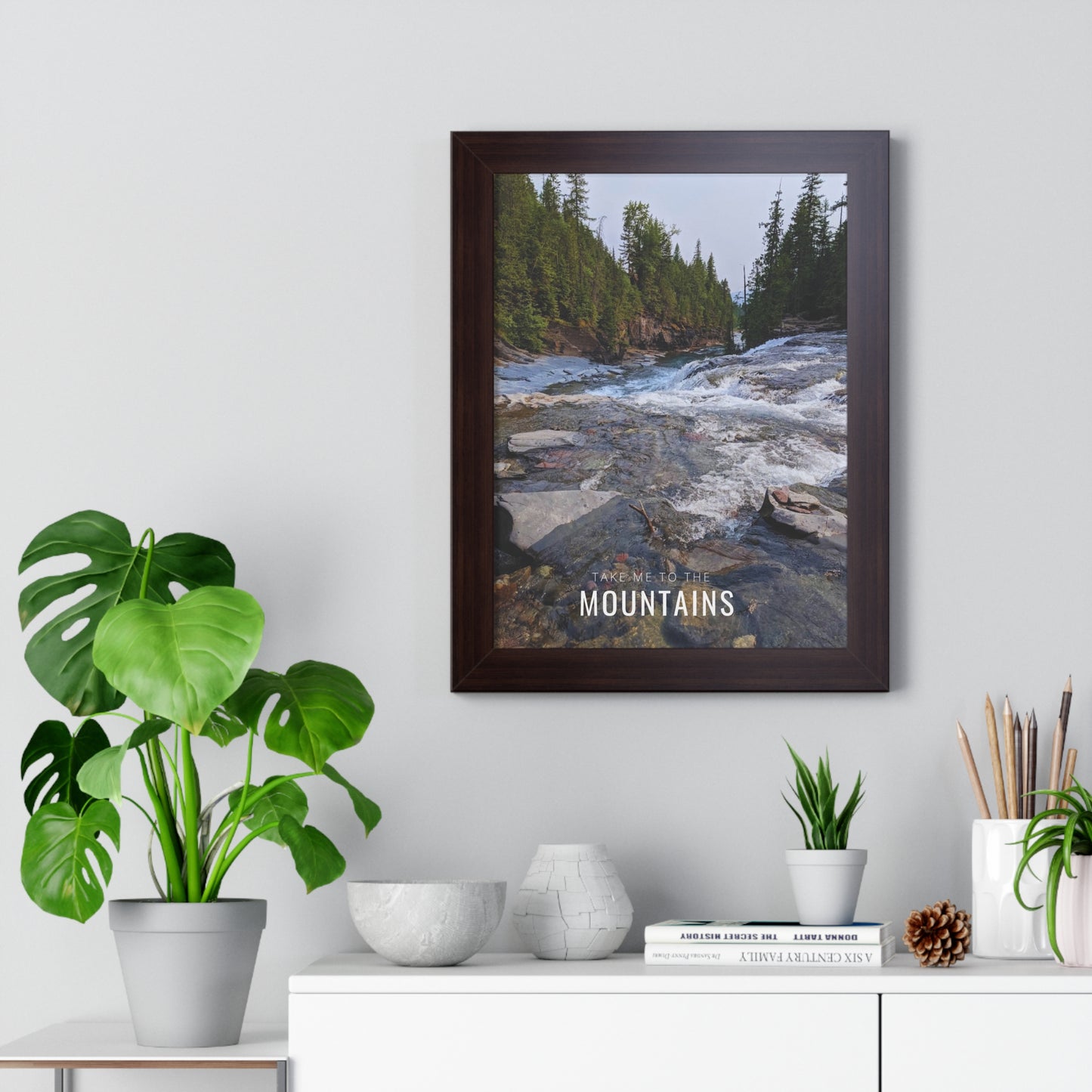 Take Me Back To The Mountains Framed Vertical Poster
