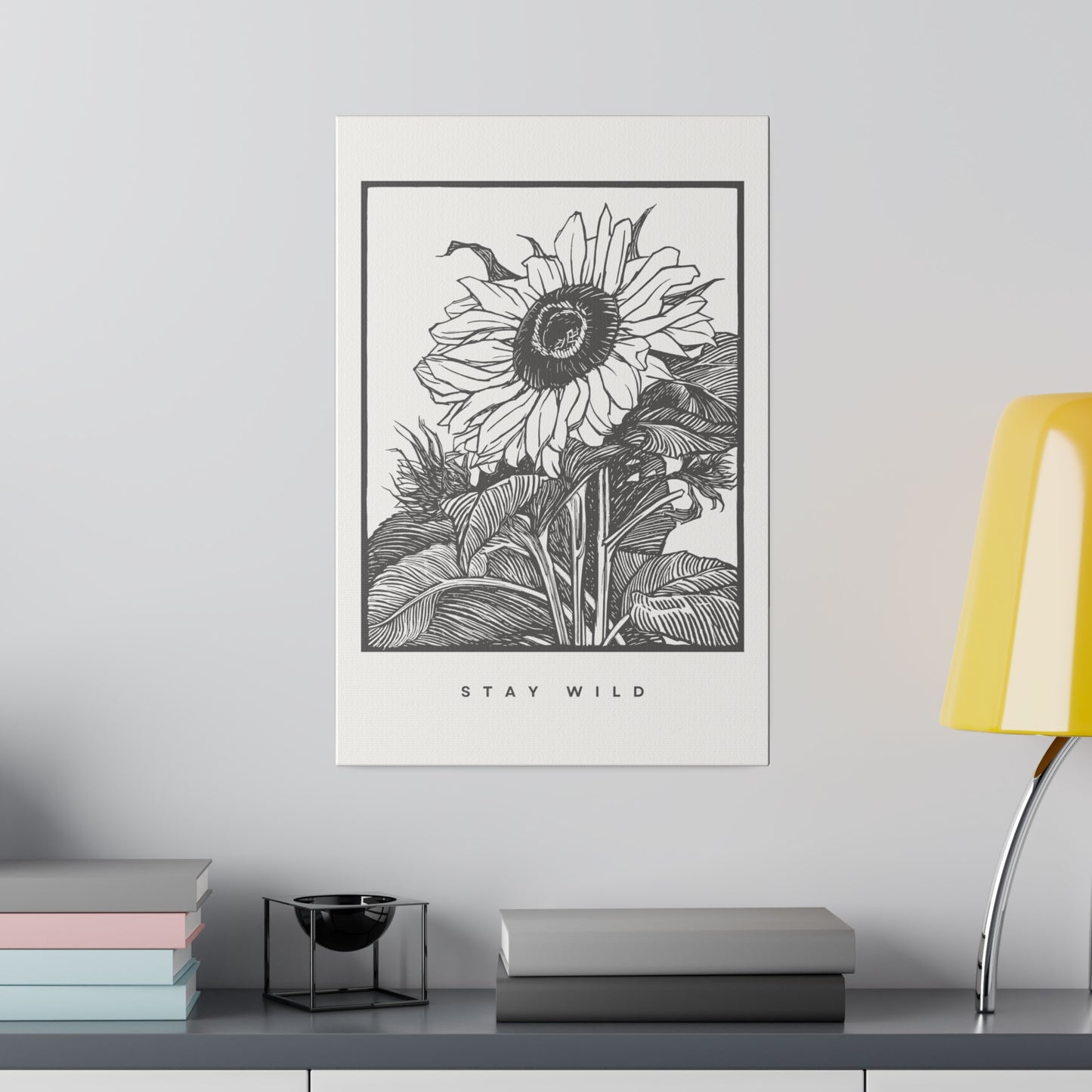 Sunflower STAY WILD Matte Canvas, Stretched, 0.75"
