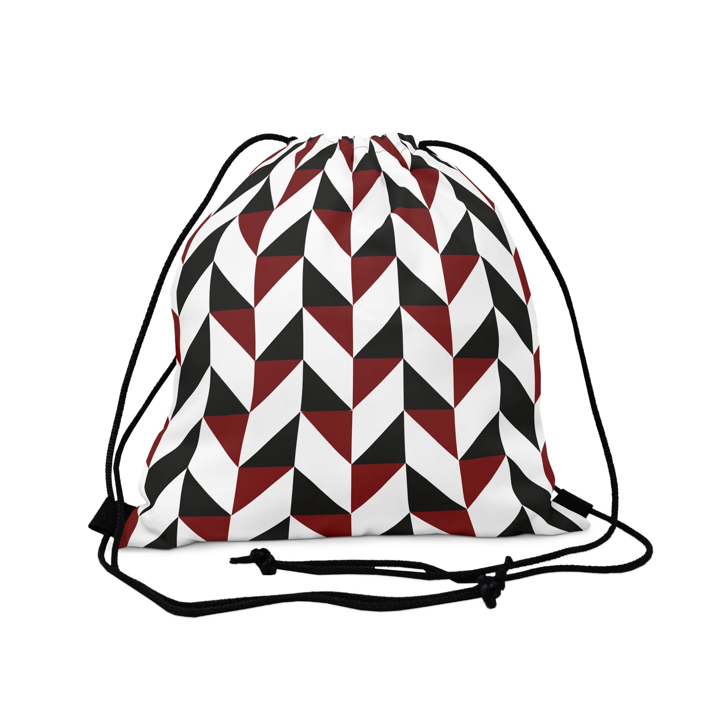 Maroon & Black Outdoor Drawstring Bag