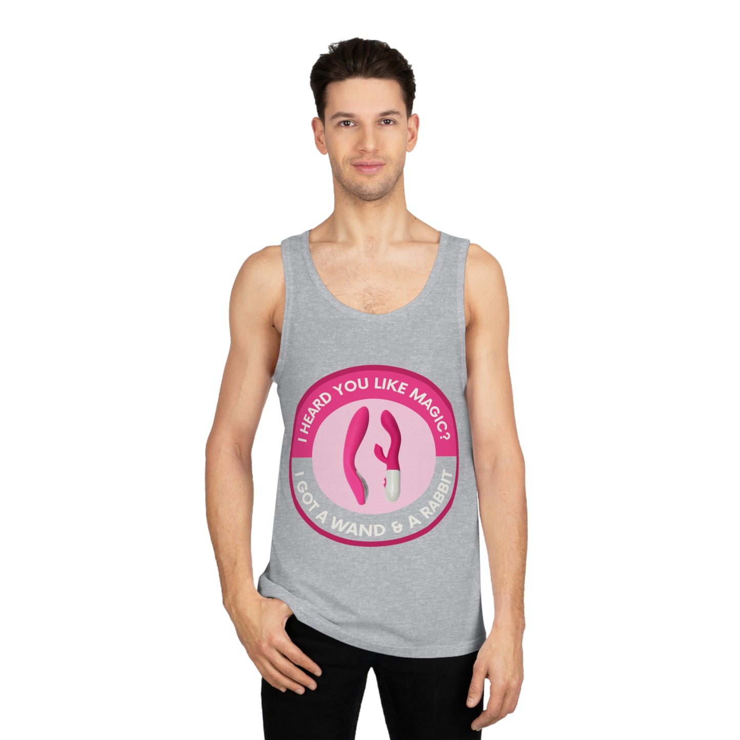 Wand & Rabbit Magic Themed Unisex Tank Top, Fun Stylish Tank, Gift for Her, Summer Apparel, Festival Wear, Playful Clothing