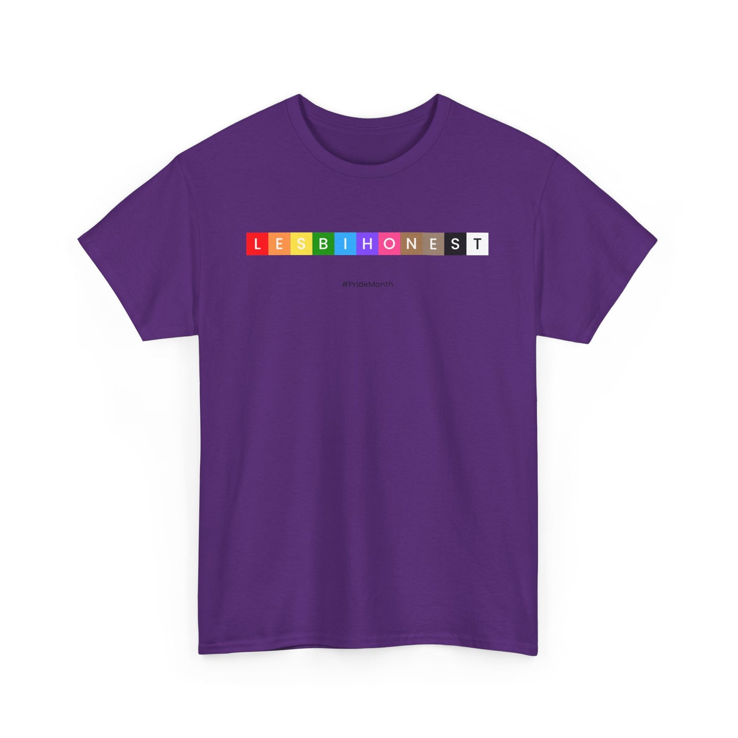 Lesbian Pride Unisex Heavy Cotton Tee - Colorful 'LESBIHONEST' Graphic Shirt