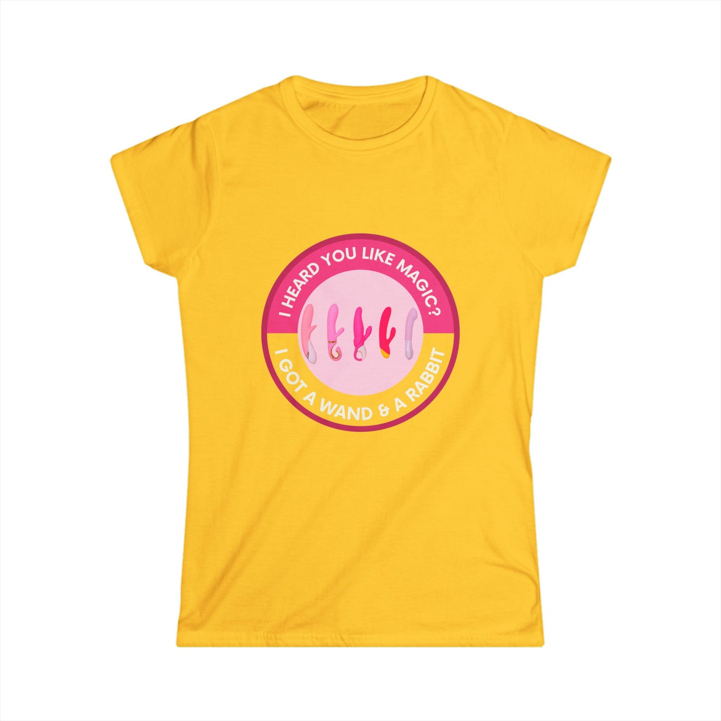 Wand & Rabbit Magic Lover's Softstyle Tee, I Heard You Like Magic, Cute Tee for Women, Perfect for Halloween & Birthdays, Gift for Wizards