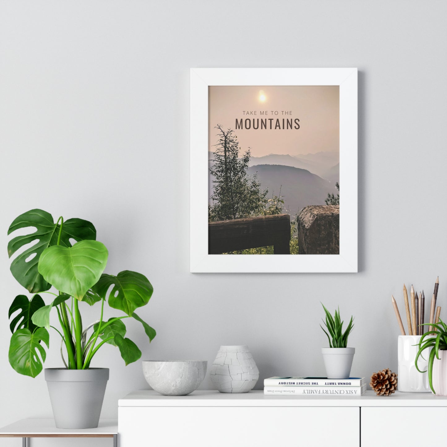 Take Me Back To The Mountains Framed Vertical Poster