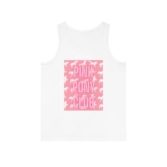 Pink Pony Club Unisex Softstyle™ Tank Top - Trendy Summer Wear for Horse Lovers