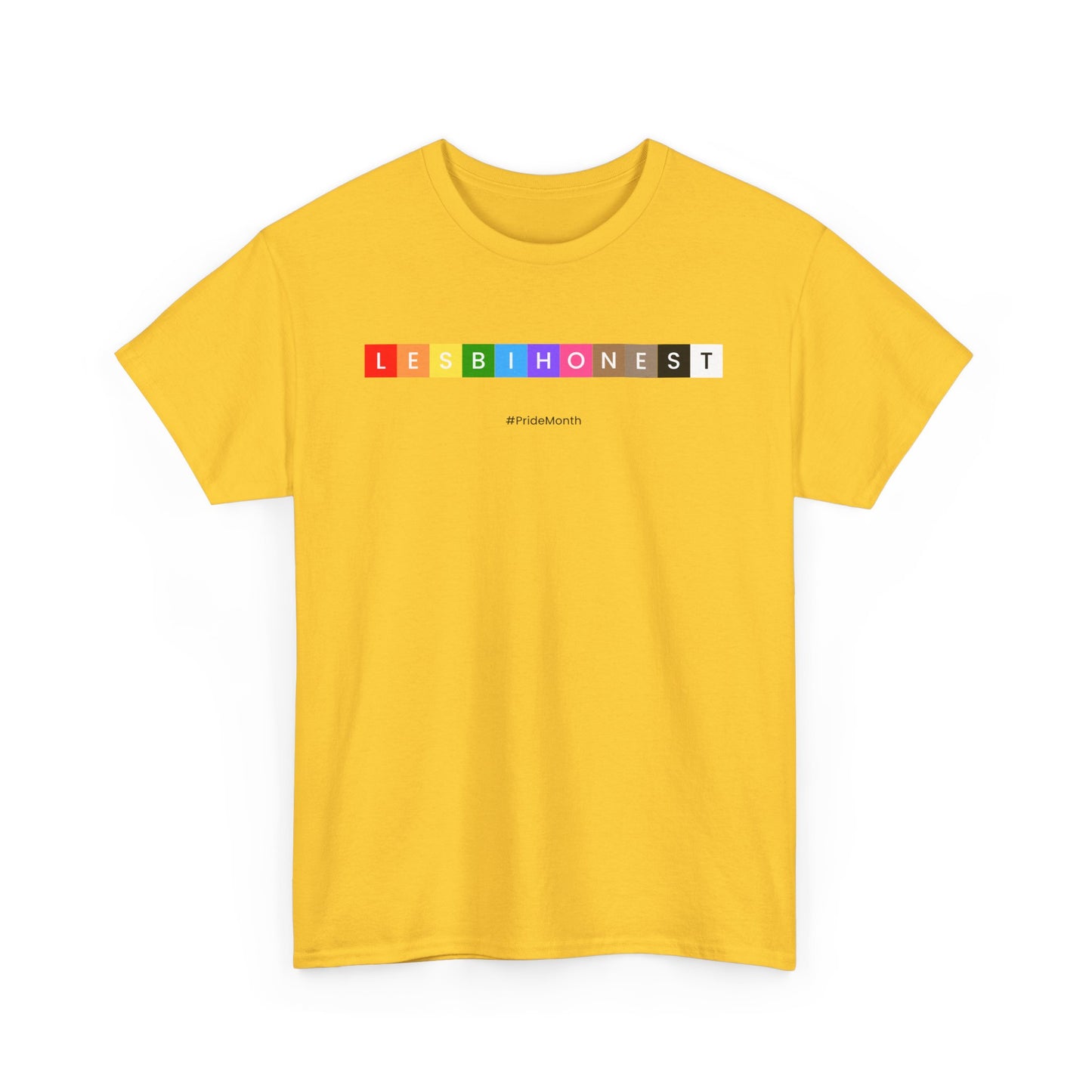 Lesbian Pride Unisex Heavy Cotton Tee - Colorful 'LESBIHONEST' Graphic Shirt