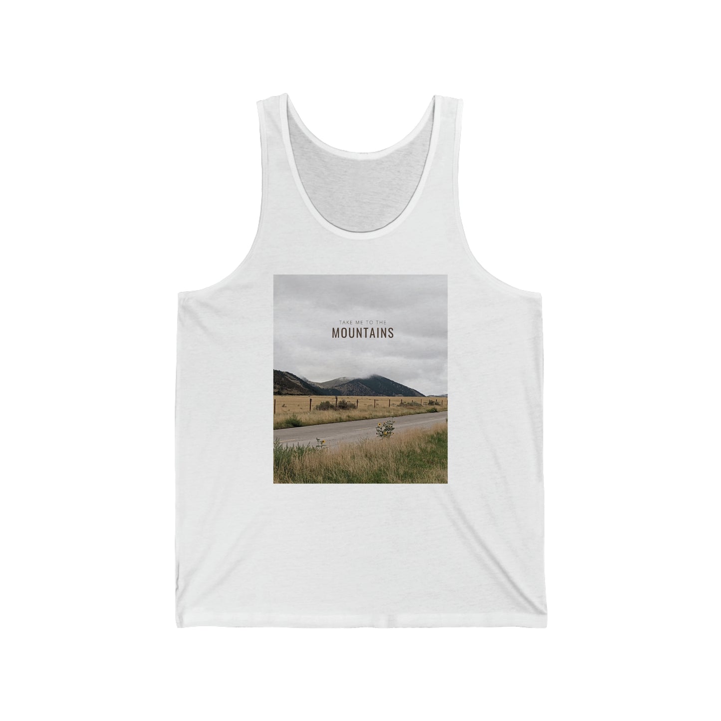 TAKE ME BACK TO THE MOUNTAINS Unisex Jersey Tank