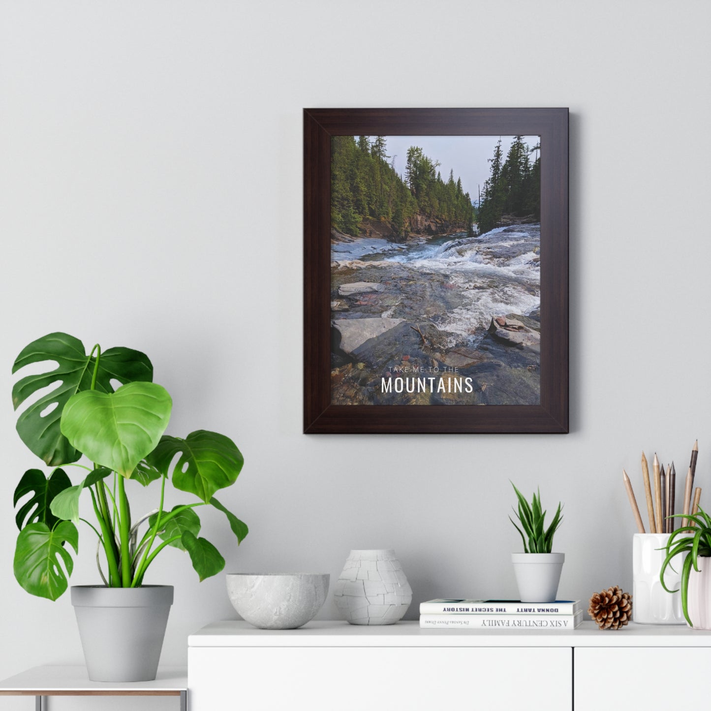 Take Me Back To The Mountains Framed Vertical Poster