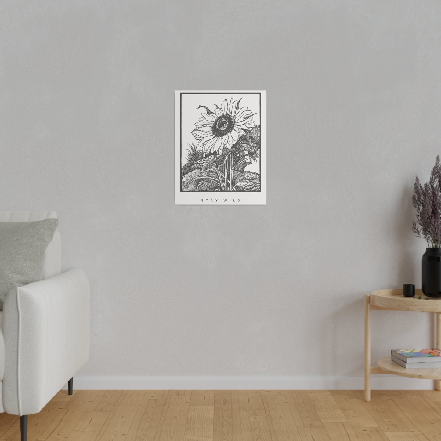 Sunflower STAY WILD Matte Canvas, Stretched, 0.75"
