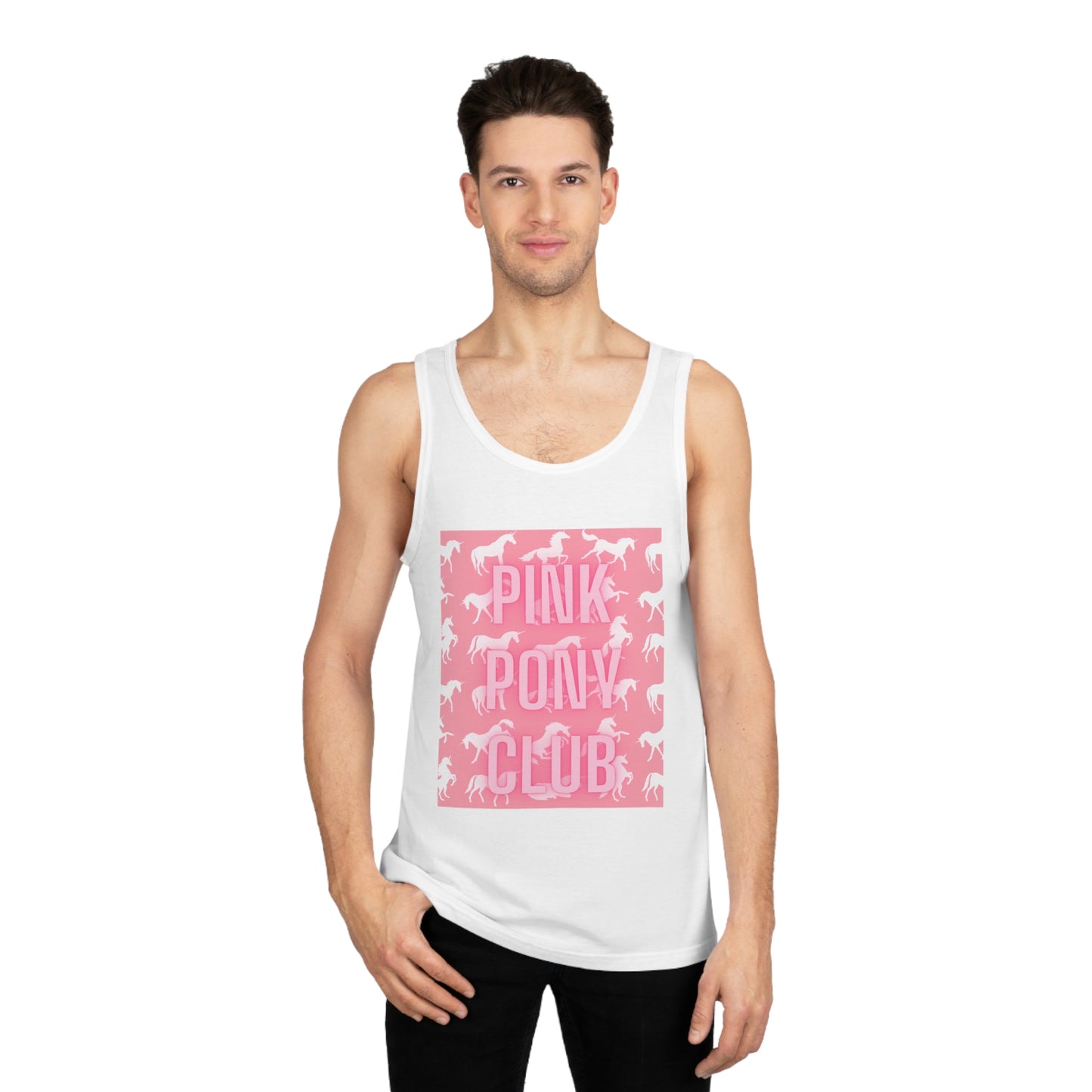 Pink Pony Club Unisex Softstyle™ Tank Top - Trendy Summer Wear for Horse Lovers
